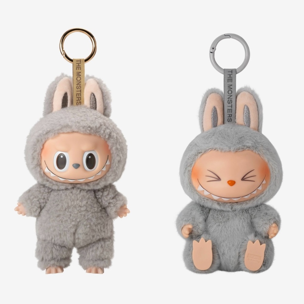 AUTHENTIC POP MART Labubu The Monsters Labubu Bundle- Seasame Bean & Hehe (Grey)